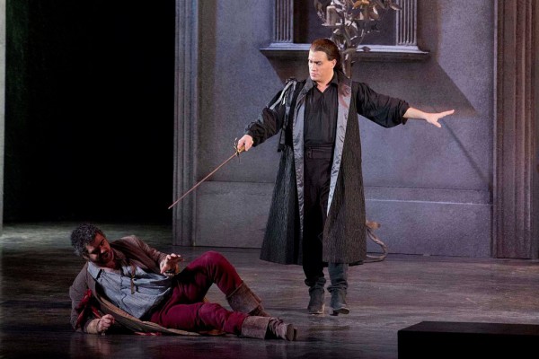 Don Giovanni és Leporello: Erwin Schrott és Sebestyén Miklós (fotó: Rákossy Péter / Magyar Állami Operaház)
