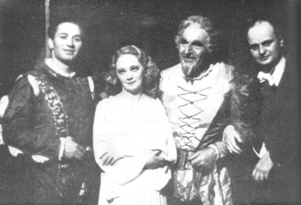 Király Sándor, Gyurkovics Mária, Palló Imre, és Fricsay Ferenc egy szegedi Rigoletto-előadás után